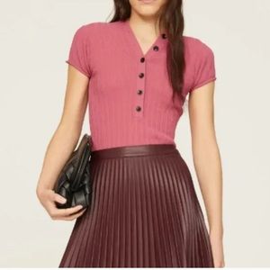 Proenza Schouler Rib Knit Polo Top Size large.Size S